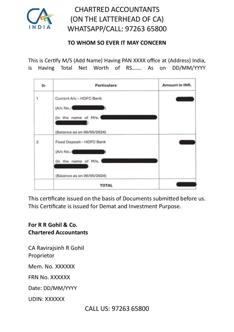 DEMAT Account Certificate